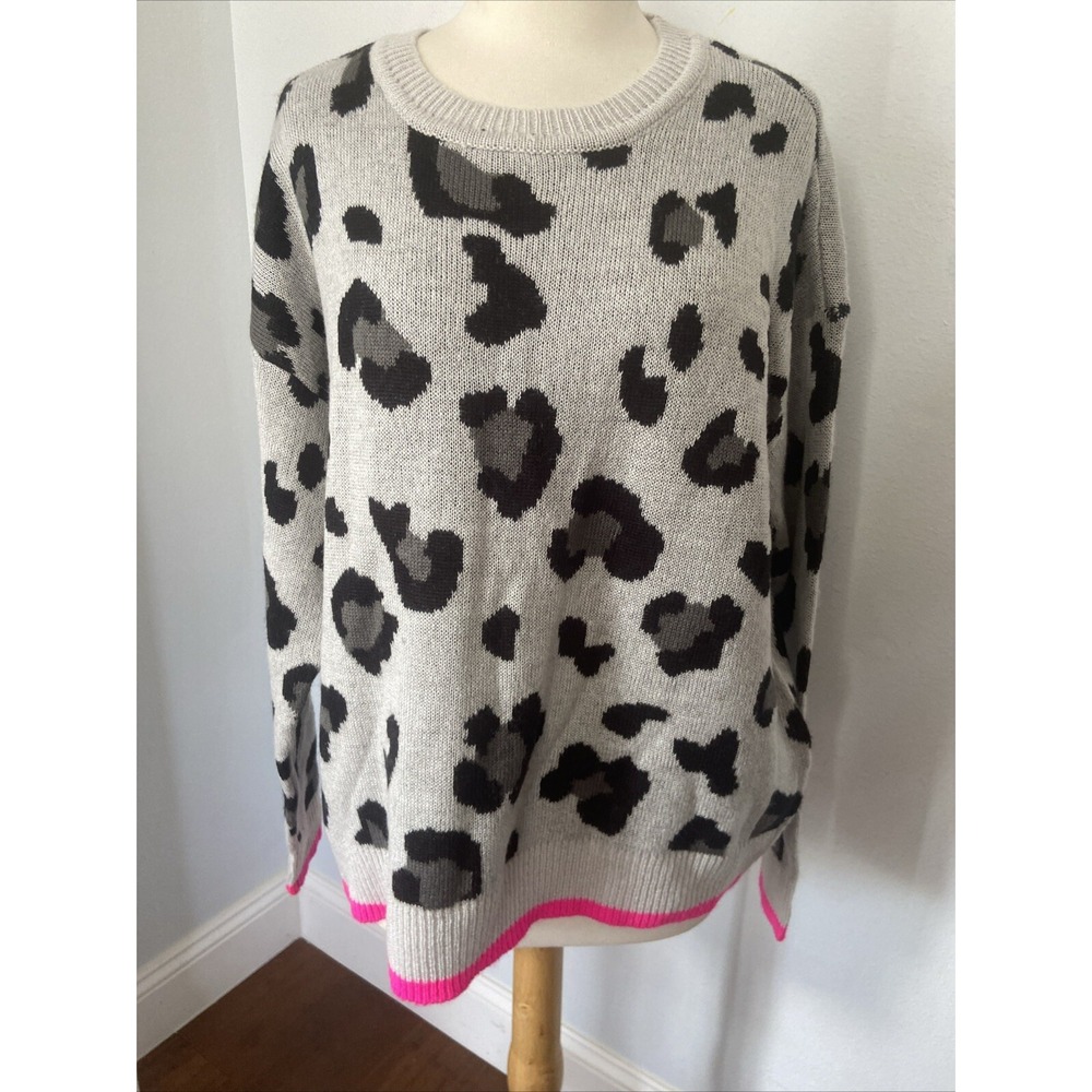 No comment‎ Sweater Womens 1X Animal Print Long Sleeve Pullover